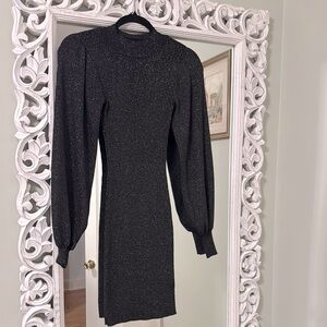 H&M black sparkle sweater dress